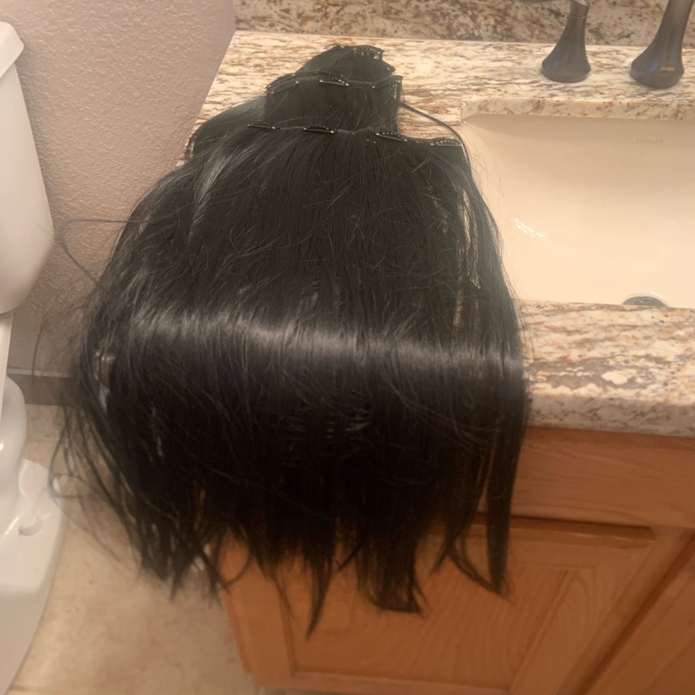 black straight hair extensions